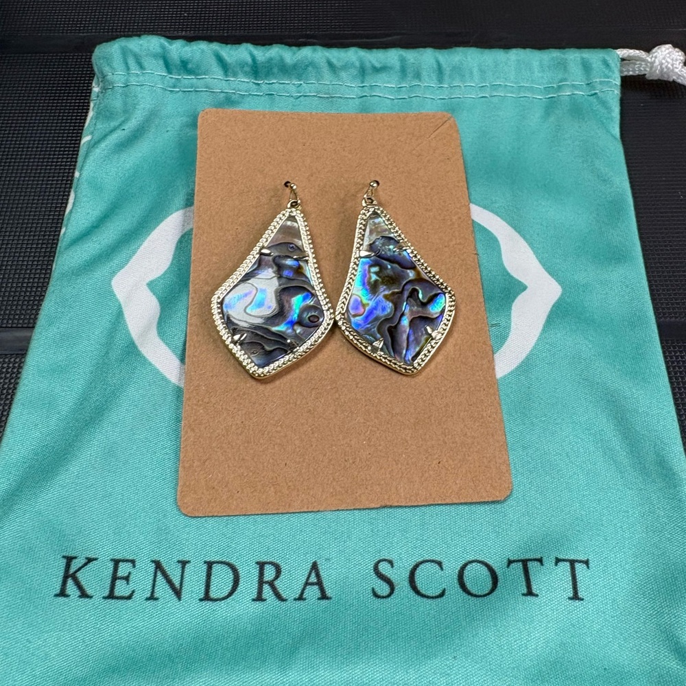 Kendra Scott Alex Silver Drop Earrings in Abalone Shell